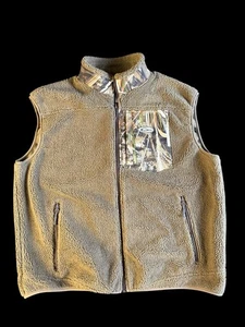 Drake Waterfowl Systems Vest Men’s Lg Brown & Camo Fleece Full Zip Magnattach - Picture 1 of 8