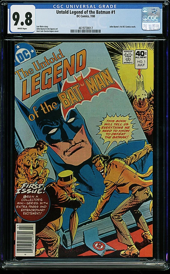 Untold Legend of the Batman #1 9.8 Blanco 7/80 Byrne's 1st DC Comics ¡Funciona! Foto 1 de 1