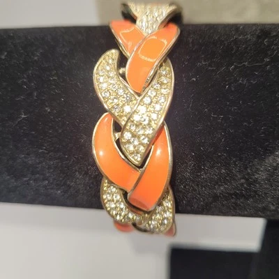 Vintage Ann Taylor* Esmalte Naranja Y Piedra Ria, 7" Excelente Estado  Foto 1 de 4