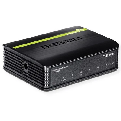 TRENDnet TE100-S5 5-Port 10/100Mbps Unmanaged Desktop Switch,White Unmanaged 5-P - Image 1 of 4
