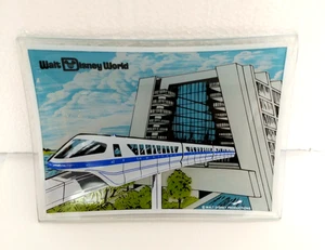 Walt Disney World Einschienenbahn Schmuck Glas Tablett Vintage Souvenir Freizeitpark Florida - Bild 1 von 4