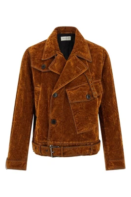 DRIES VAN NOTEN Brown Velvet Biker Jacket New & Authentic - Image 1 of 2