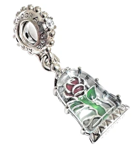 Pandora Disney Beauty And The Beast Enchanted Rose Charm 790024C01 - Picture 1 of 7