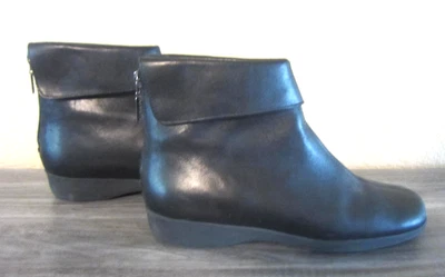 Botín al tobillo Bass Soft Verity de cuero negro con cremallera para mujer talla 7,5 M 7 1/2 Foto 1 de 4