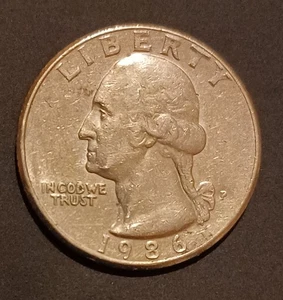 Cuarto de cuarto Washington 1986 (P) ● Troquel doble ● Errores de troquel lleno  - Imagen 1 de 5
