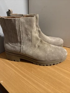 Women’s Size 9 Lucky Brand Tan Suede Side Zip Ankle Boots/shoes - Picture 1 of 8