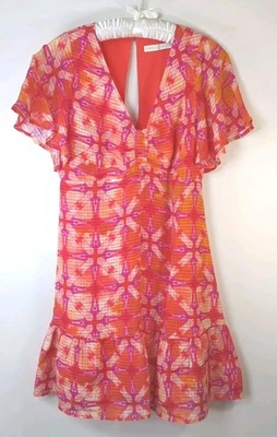 Vestido Marie Oliver Talla 6 Nuevo Estampado Mosaico Mini Guayaba Rosa Forrado Usado en Excelente Condición Foto 1 de 4