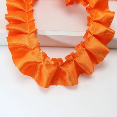 Borde de cinta de satén plisado con volantes de 11 yardas - 25 mm (1") de ancho para vestido de novia Foto 1 de 4