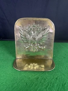 Russische Emigré Handarbeit Messing Buchstütze mit kaiserlichem Doppeladler, 1917-30 - Bild 1 von 11