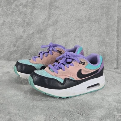 Nike Air Max 1 BQ7313-001 verde azulado púrpura rosa negro “Have A Nike Day” niños 12C Foto 1 de 4