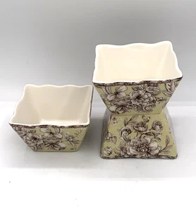 3 222 Fifth Hawthorne Light Green Square Appetizer Bowls 4 1/4" - Picture 1 of 8