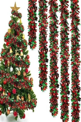 2M/50M Tinsel Chunky Christmas Tree Decoration Home Xmas Garland 20 Colours UK - Image 1 of 4