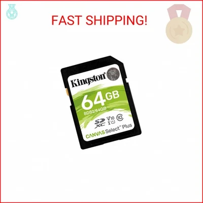 Kingston 64GB Canvas Select Plus SDXC Card | Up to 100MB/s | Class 10 UHS-I U1 V - Image 1 of 2