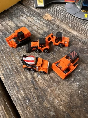 1988 Galoob Micro Machines Оранжевые Строительные Транспортные средства - Лот из 6 - Трудно найти! - Изображение 1 из 2