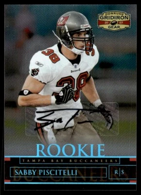 2007 Donruss Gridiron Gear Autographs Platinum Holofoil Sabby Piscitelli Auto RC - Image 1 of 2