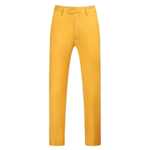 Men’s Yellow Flat Fronted Casual Dress Pants Prom Party Formal Size 29 NWT - Picture 1 of 9