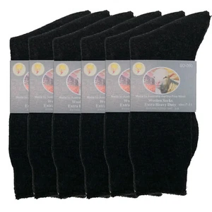 6 Pairs Merino Wool Blend Woolen Work Socks Hiking Heavy Duty Warm Thermal Bulk - Picture 1 of 34