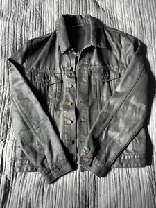 Saint Laurent Waxed Look Black Denim Jacket L - Picture 1 of 6