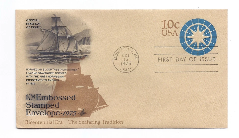U571 Bicentennial Era The Seafaring Tradition ArtCraft, FDC - Image 1 of 1