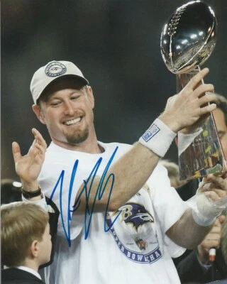 TRENT DILFER SIGNED BALTIMORE RAVENS SUPER BOWL XXXV 8x10 PHOTO #2 EXACT PROOF! - Image 1 of 2