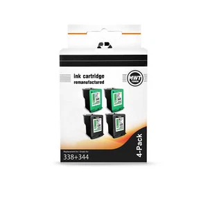4x Ink Cartridges Sleeve R HP Of Icejet H 470 Like 338 +344 NO338 NO344 CMYK - Bild 1 von 6
