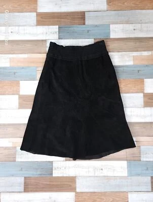 Poleci Elegant Black Suede A-Line Skirt by Poleci Made In USA Size 4 - Image 1 of 4