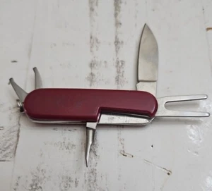 VTG Red Pocket Knife Stainless Steel Blade 4 Tools Keychain - Picture 1 of 6