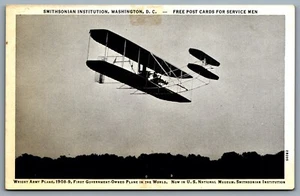 Postcard c1942 Wright Army Plane First Government Owned Plane Smithsonian - Picture 1 of 2