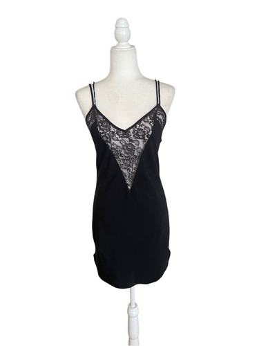 UNDERCOVER Abito slip Victoria's Secret nero in pizzo taglia S