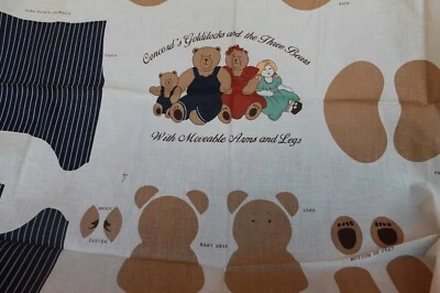 Panel de oso de peluche vintage de algodón de Concord papá y bebé oso Foto 1 de 3