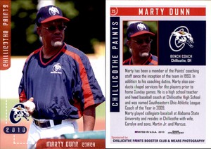 Marty Dunn 2010 Grandstand Chillicothe Paints #NNO Card *AutographDen*