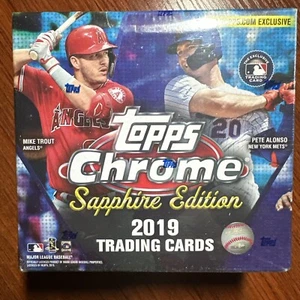 2019 TOPPS CHROME SAPPHIRE BASEBALL Sealed Hobby Box ACUNA ALONSO GUERRERO TATIS - Picture 1 of 6