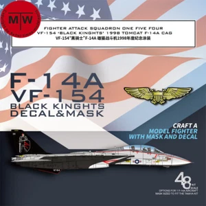 1/48 1/72 F-14A VF-154 Black Knights 1998 Mask Decal for Tamiya/G.W.H Model Kit - Picture 1 of 12