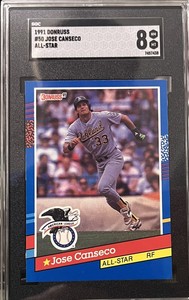 Jose Canseco All Star Donruss 91 Error Wrong Stats #50 NM+ Oakland SGC 8!
