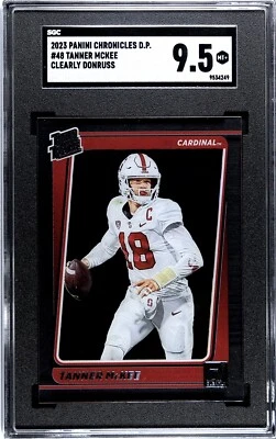 2023 Panini Chronicles DP #48 Tanner McKee Clearly Donruss SGC 9.5 RC - Image 1 of 2