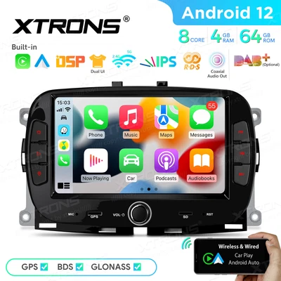 für Fiat 500 2016-2020 Android Autoradio 7 Zoll GPS 8-Kern 4G+64GB WiFi CarPlay - Bild 1 von 4