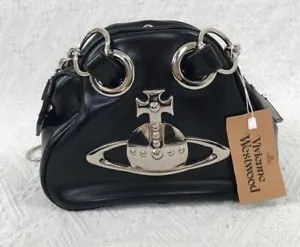 Vivienne Westwood shoulder bag leather big orb chain black New From japan - Picture 1 of 4