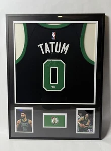FRAMED Autographed/Signed JAYSON TATUM Boston Celtics Black Jersey Fanatics COA - Picture 1 of 6