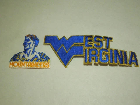 2 West Virginia University Mountaineers Patches-Name & Mascot--Lot #3 Cover