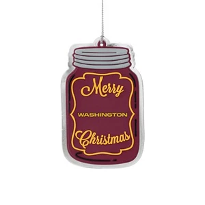 Washington Commanders WFT Christmas Tree Holiday Flat Ornament Mason Canning Jar - Picture 1 of 1