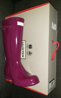Hunter Violet Big Kids Original Gloss Rain Boot Size 5 Women's 6.5 New Box NIB - Image 1 of 4