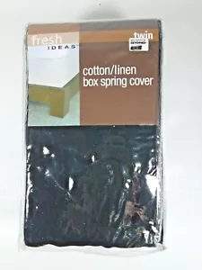 Scatola di lino cotone Fresh Ideas copertura a molla ebano doppio nero - Foto 1 di 3