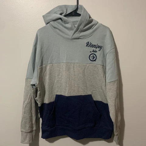 Winnipeg Jets Sweatshirt Hoodie Pullover Gray Navy Brand New G-III 4Her NHL Cover