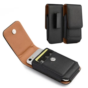 Premium Leather Phone Holster Case Carry Pouch Blet Clip For iPhone 15 Pro Max - Picture 1 of 7