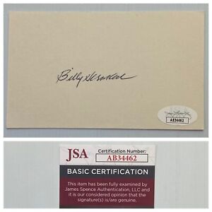 HOF Chicago Cubs Billy Herman Signed Autograph 3x5 Index Card - JSA - FREE S&H!