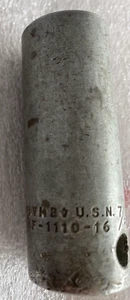 Vintage USN 7/8" 6 pt. Enchufe profundo de accionamiento de 1/2" PLVMB USN NAFR 1110-16 - Imagen 1 de 7