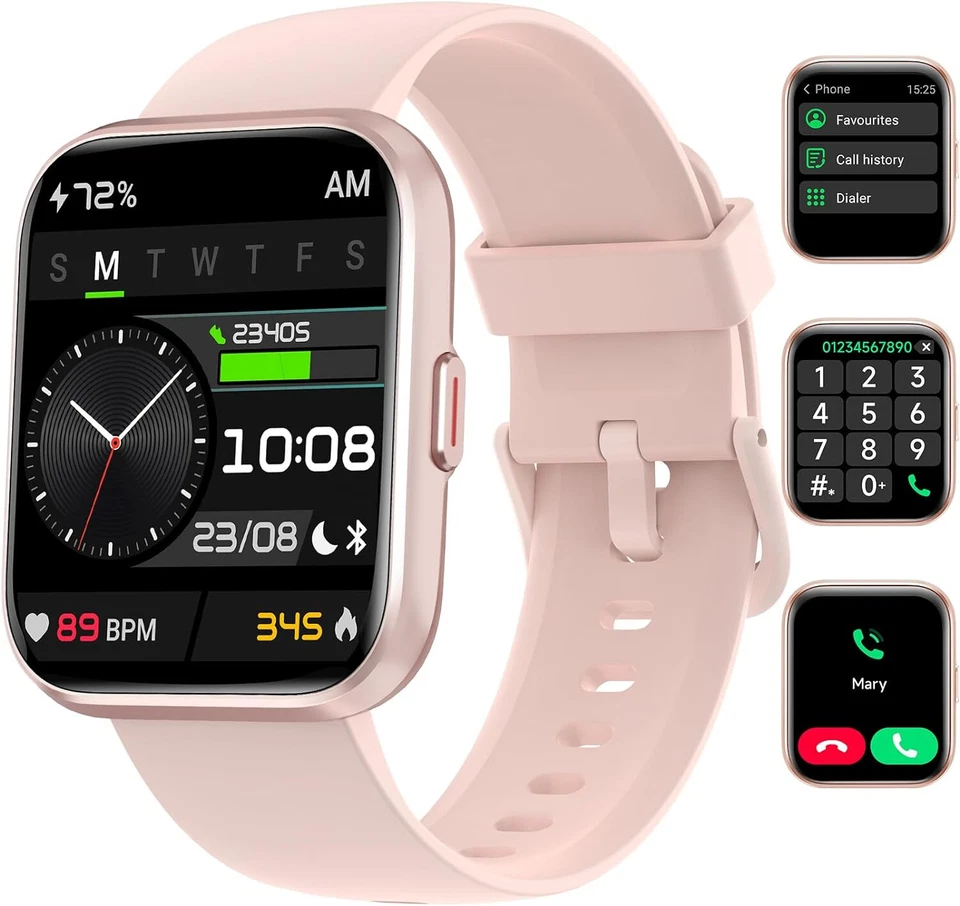 Smartwatch Damen Telefonfunktion Armbanduhr Watch für iPhone Samsung Huawei Tab - Bild 1 von 1