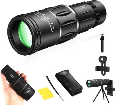 Brivibe Monocular Bifocal Optical Zoom Telescope,16X52 High Definition Monocular - Image 1 of 4