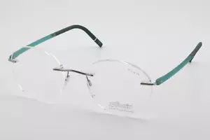 Monturas de gafas sin montura redondas unisex Silhouette 5567 7110 The Wave azules 48 mm - Imagen 1 de 10