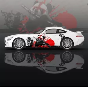 Custom Samurai Livery Racing Side Wrap; JDM Inspired Panda Custom Decal Side - Foto 1 di 1